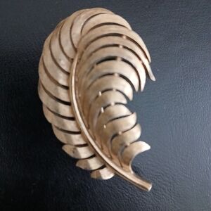 Trifari Gold-Tone Leaf Brooch